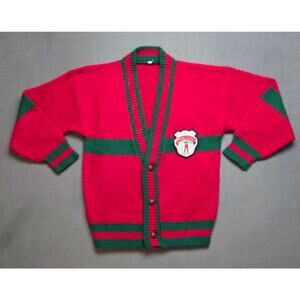 Vintage Youth Size 10‎ Golf Vest Royal Melbourne Club Red Green Knit Australia